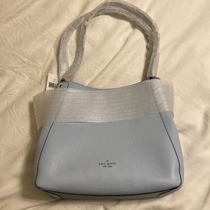 Kate Spade Leila Medium triple compartment shoulder bag in ocean fog